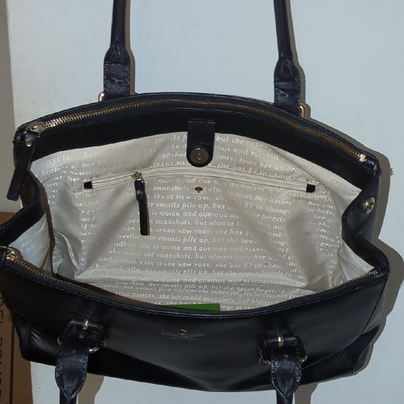 Authentic Beautiful Kate Spade Black Leather Handbag Now Only $45 One Week Sale - Picture 10 of 11